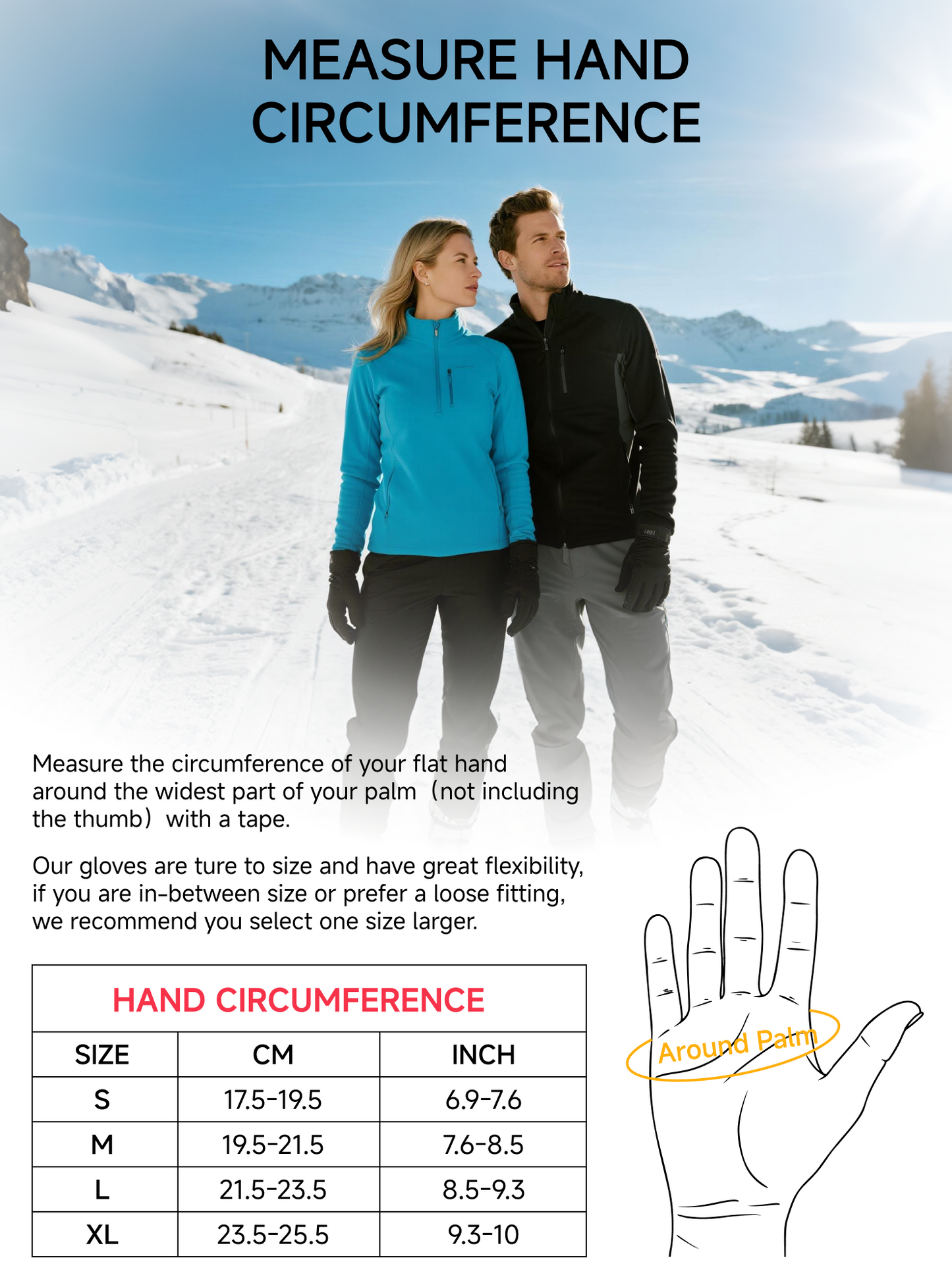 TRENDOUX 100% Waterproof Windproof Gloves: 3M Touchscreen Ski Snow Winter Gloves for Men Women Cold Weather, Thermal Warm Lined for Snowboarding Skiing Driving Running Cycling Texting Typing Biking