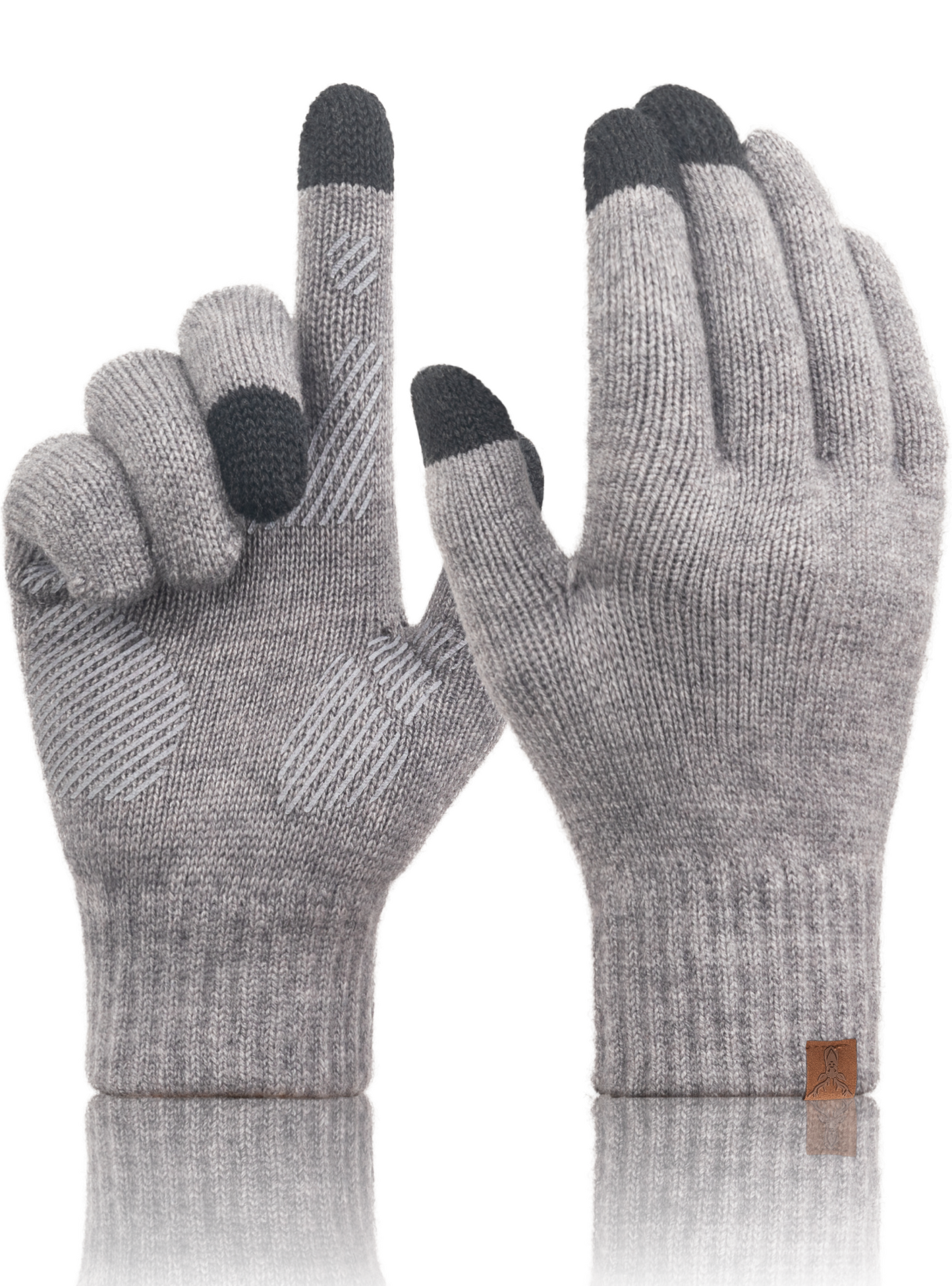 TRENDOUX Merino Wool Winter Gloves: Touch Screen Knitted Gloves Warm Thin Non-slip Glove for Men Women Driving Running Gift