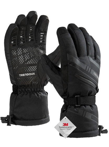 TRENDOUX Winter Ski Snow Gloves : 100% Waterproof 3M Thinsulate -30°F Cold Weather Windproof Warm Lined Gloves for Men Women Insulated Touchscreen Glove with Anti-Slip