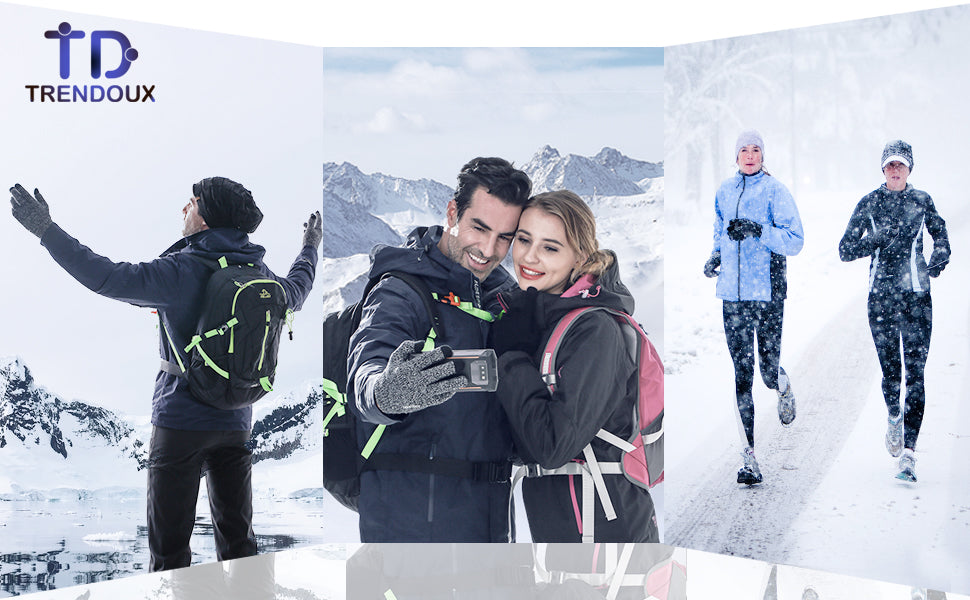 TRENDOUX Winter Gloves for Men and Women - Upgraded Touch Screen Anti-Slip Silicone Gel - Elastic Cuff - Thermal Soft Wool Lining - Knit Stretchy Material