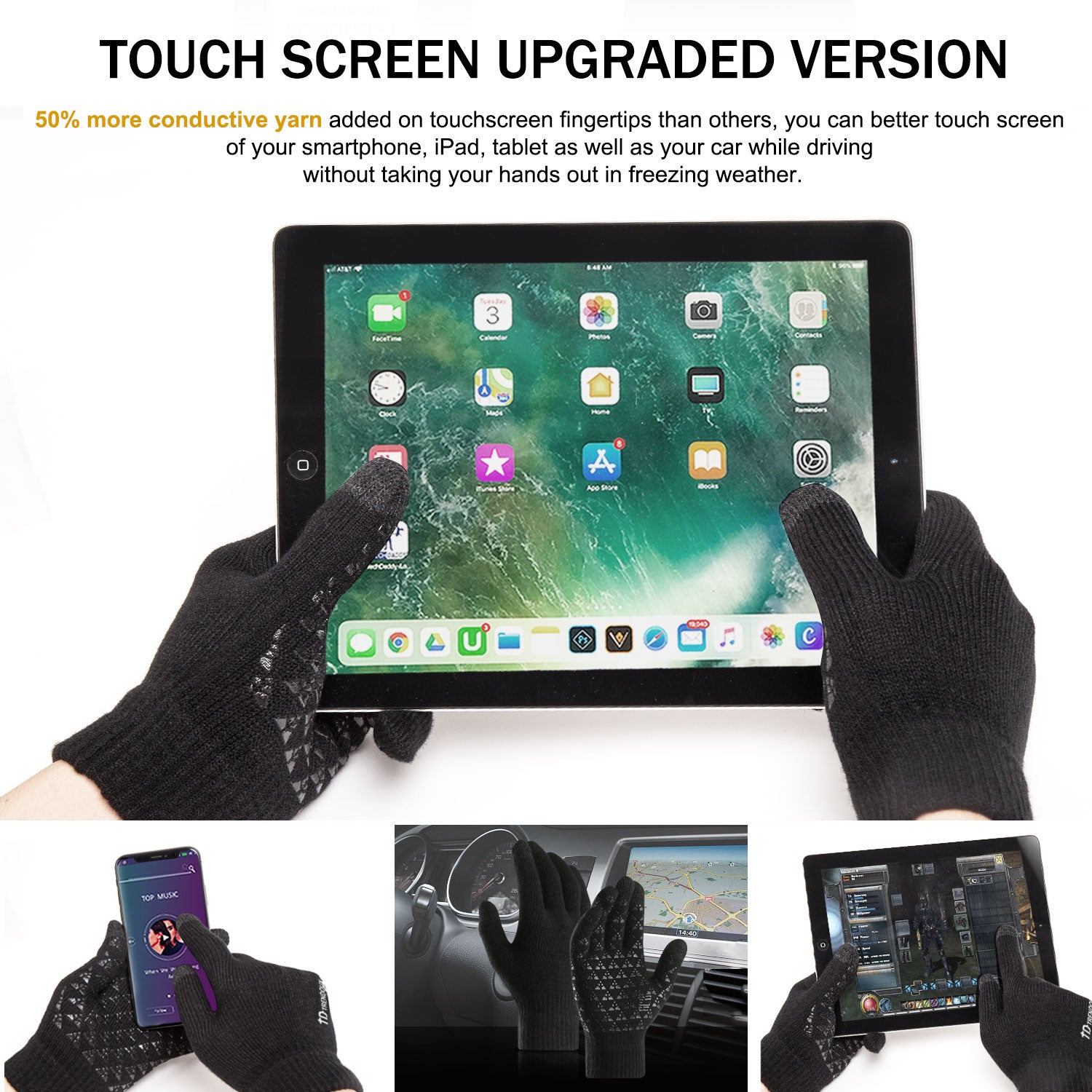 TRENDOUX Womens Alpaca Wool Gloves: Winter Touch Screen Thin Warm Glove for Women Cold Weather Driving Running Cycling Typing