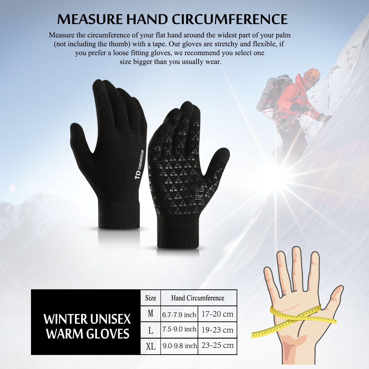 TRENDOUX Womens Alpaca Wool Gloves: Winter Touch Screen Thin Warm Glove for Women Cold Weather Driving Running Cycling Typing