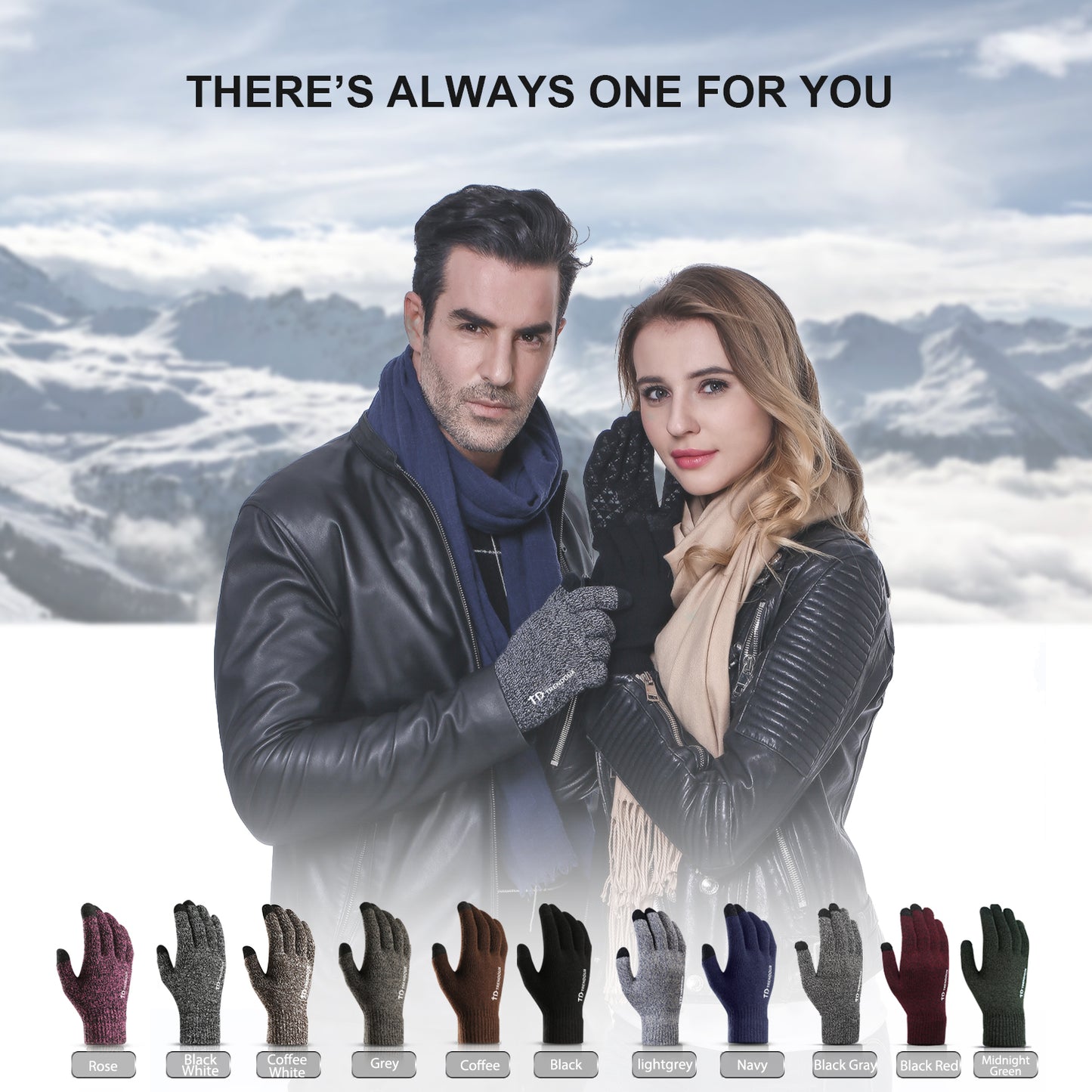 TRENDOUX Winter Gloves for Men and Women - Upgraded Touch Screen Anti-Slip Silicone Gel - Elastic Cuff - Thermal Soft Wool Lining - Knit Stretchy Material