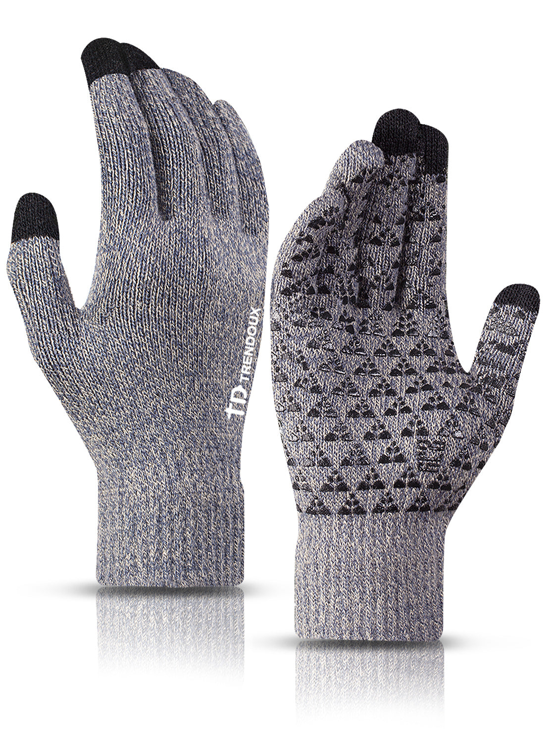 TRENDOUX Winter Gloves for Men and Women - Upgraded Touch Screen Anti-Slip Silicone Gel - Elastic Cuff - Thermal Soft Wool Lining - Knit Stretchy Material