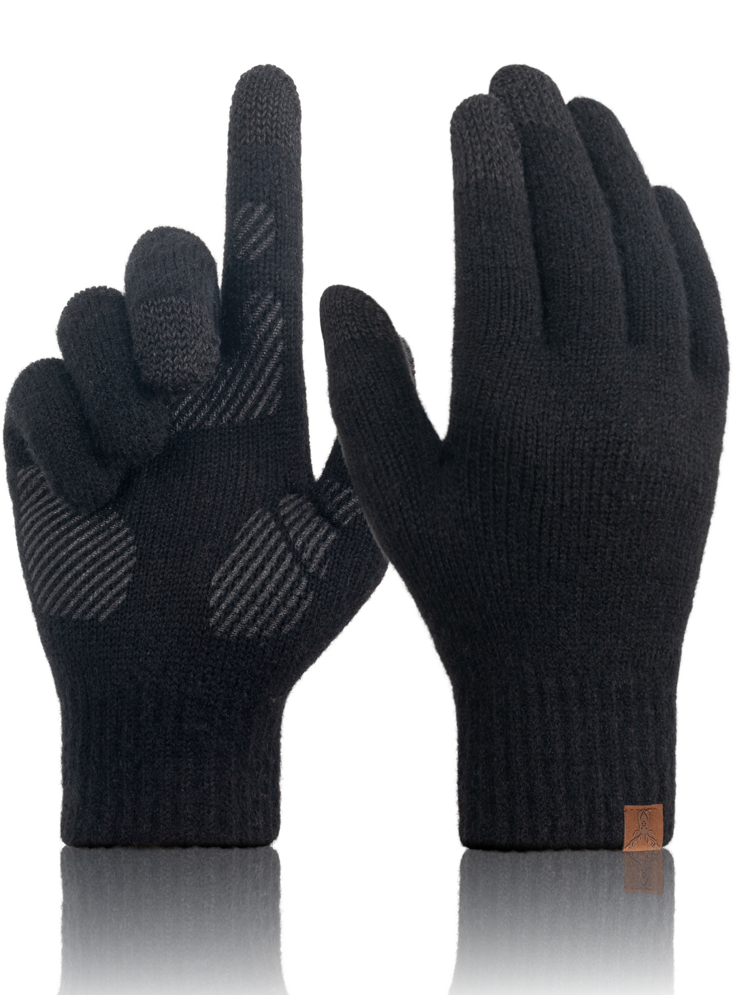 TRENDOUX Merino Wool Winter Gloves: Touch Screen Knitted Gloves Warm Thin Non-slip Glove for Men Women Driving Running Gift