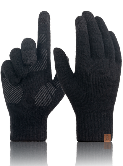 TRENDOUX Merino Wool Winter Gloves: Touch Screen Knitted Gloves Warm Thin Non-slip Glove for Men Women Driving Running Gift