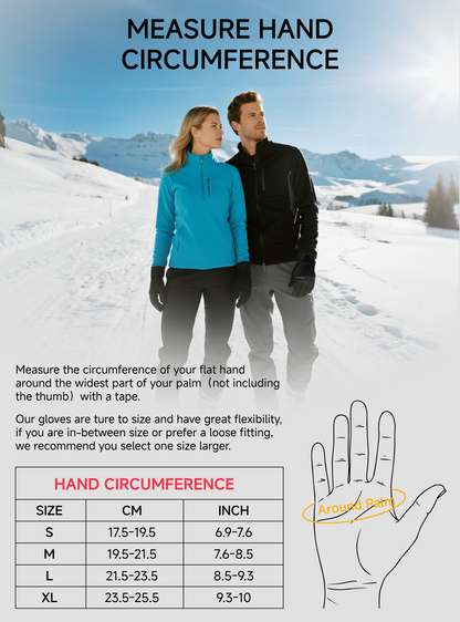 TRENDOUX Waterproof Touchscreen Ski Snow Gloves: -10/40°F Winter Gloves for Men Women, Thermal Warm for Cold Weather