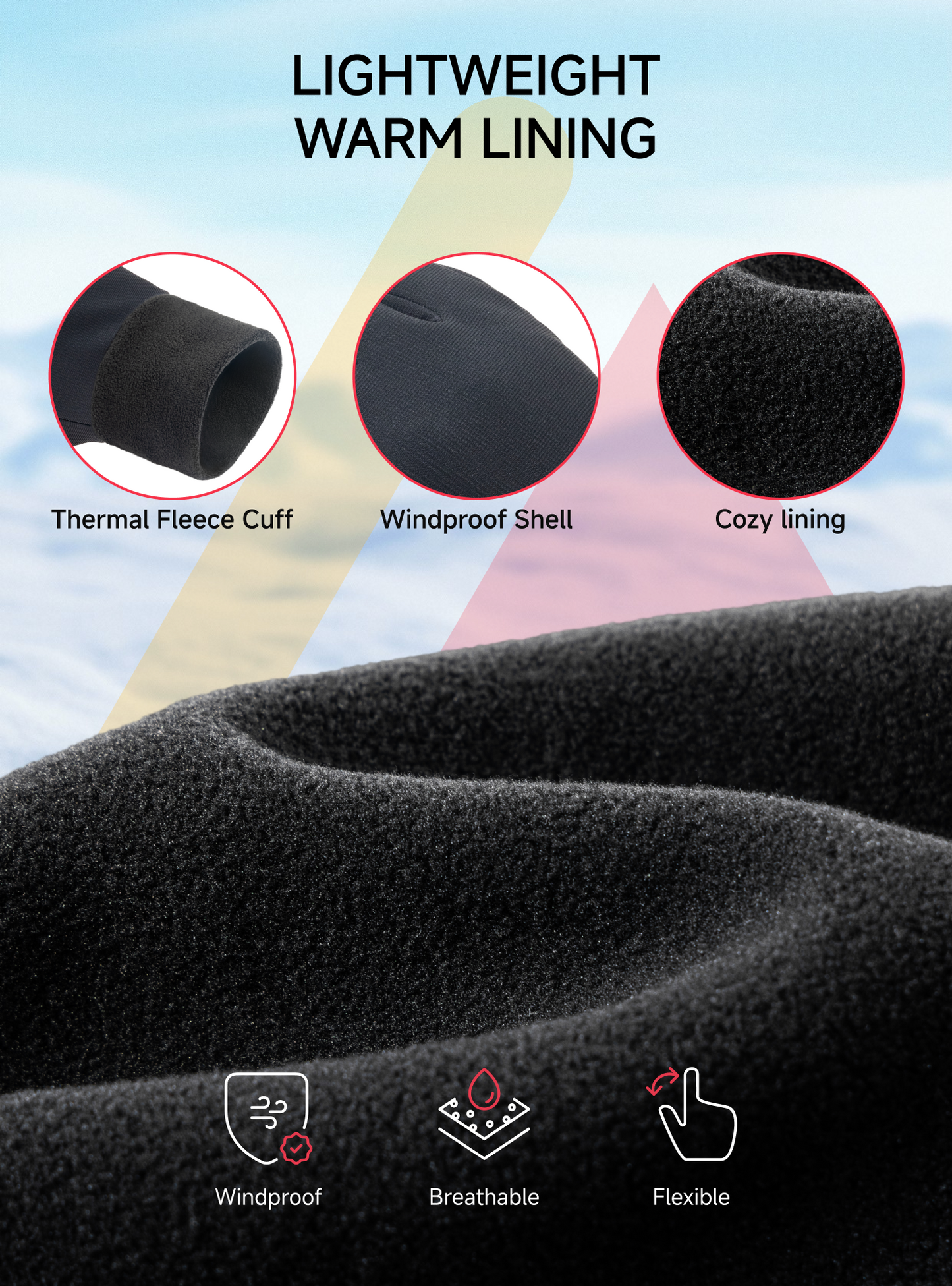TRENDOUX Winter Gloves for Men Women: 100% Waterproof Windproof Thin Touchscreen Gloves Anti-Slip, Mens Womens Warm Lightweight Glove Polar Fleece Lined for Driving Running Riding Cycling Typing