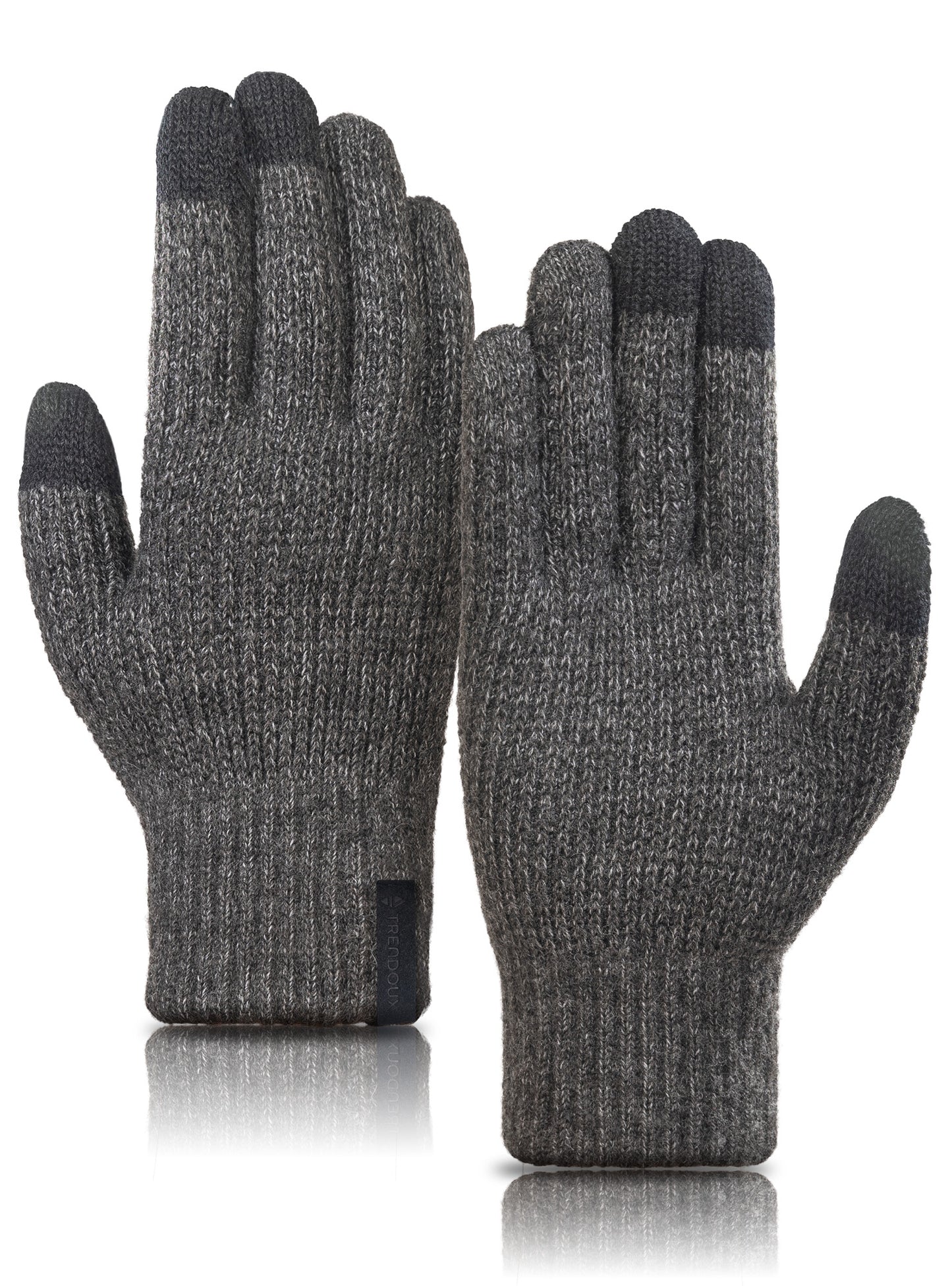 TRENDOUX Merino Wool Thick Winter Gloves for Men Women Touchscreen Fingers Stretch Warm Soft Skin-Friendly Anti-pilling