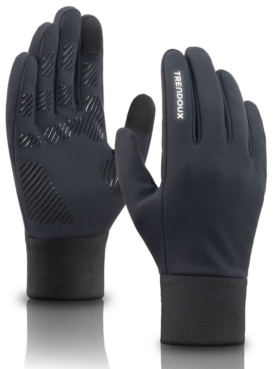 TRENDOUX Winter Gloves for Men Women: 100% Waterproof Windproof Thin Touchscreen Gloves Anti-Slip, Mens Womens Warm Lightweight Glove Polar Fleece Lined for Driving Running Riding Cycling Typing